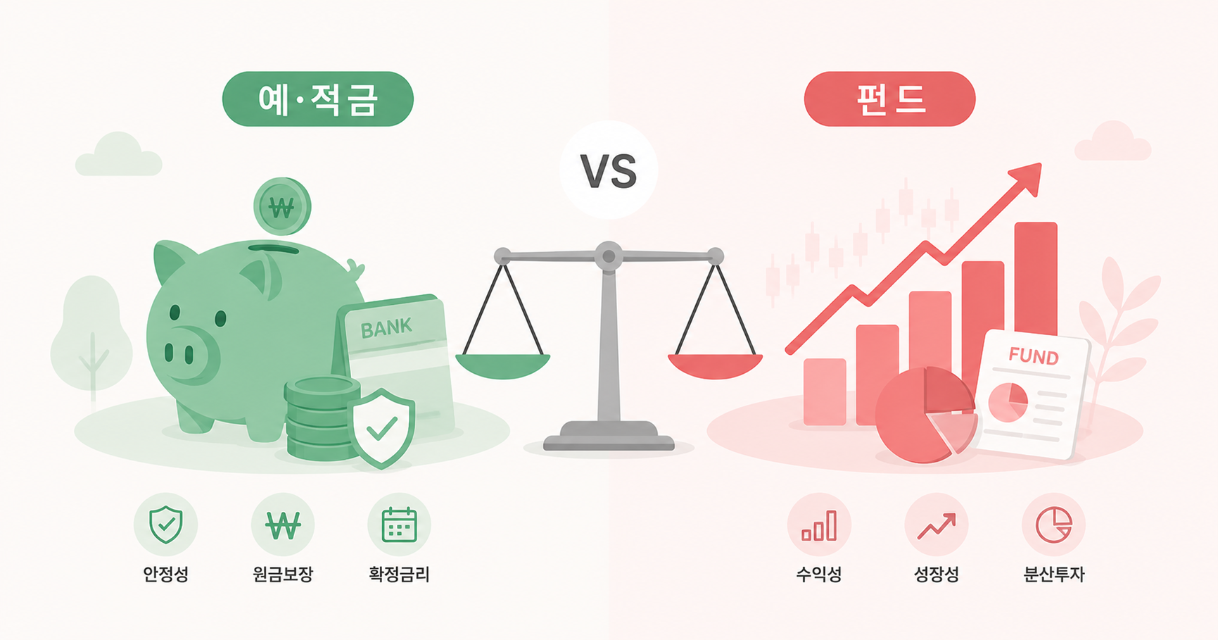 예적금과 펀드 5년 수익률 비교 - 안전성과 수익성의 균형
